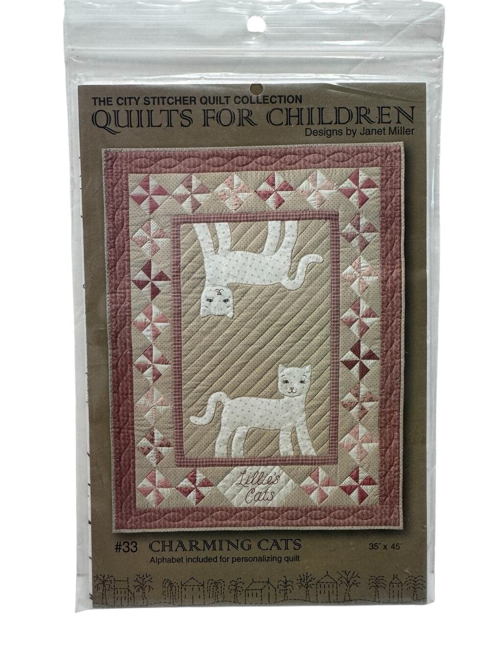 Vintage Charming Cats Quilts for Children Instruction Pattern 2005 City Stitcher
